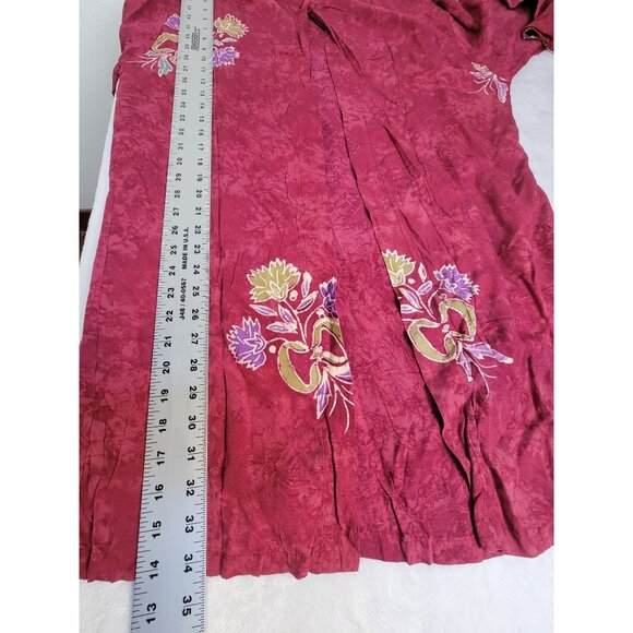 Legends By Sunisha Womens Floral Print Tunic Jacket Size Medium Red Lightweight - Picture 7 of 8